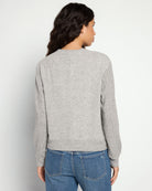 Heather Grey $|& Theo & Spence Brushed Knit Bomber Jacket - SOF Back