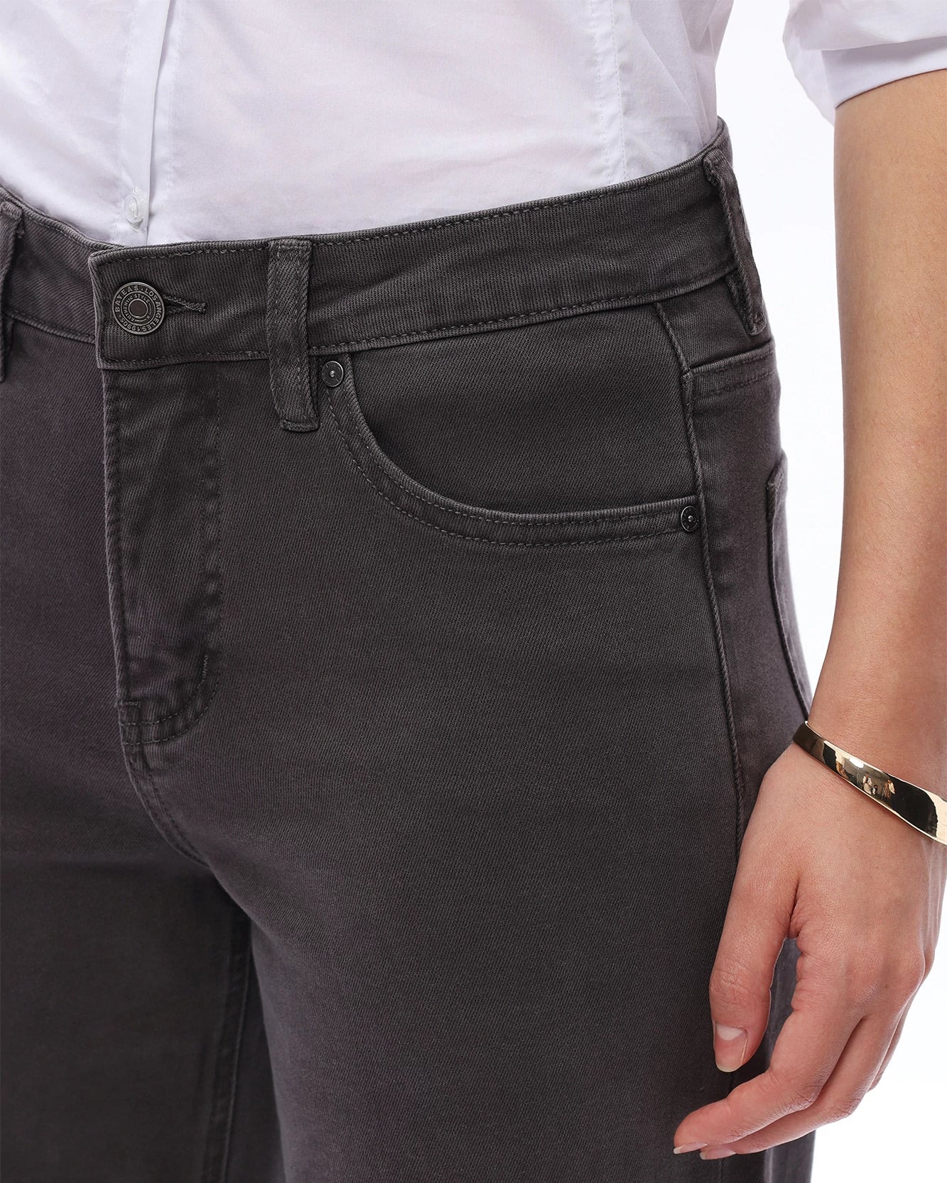 Gray $|& Bayeas Mid Rise Straight Leg Jeans - Hanger Back