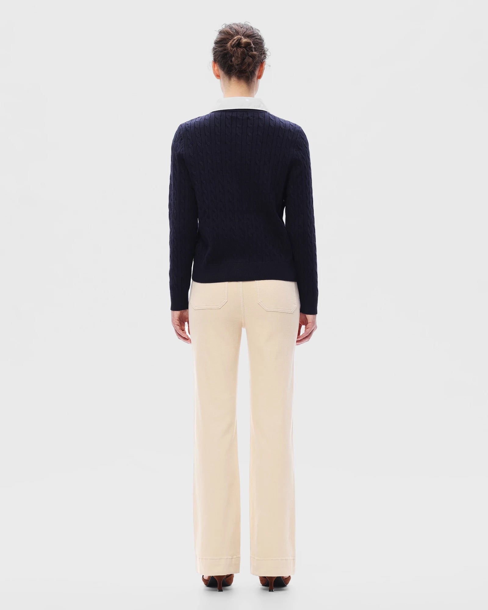 Vanilla Cream $|& Bayeas High Rise Bootcut Jeans - Hanger Side