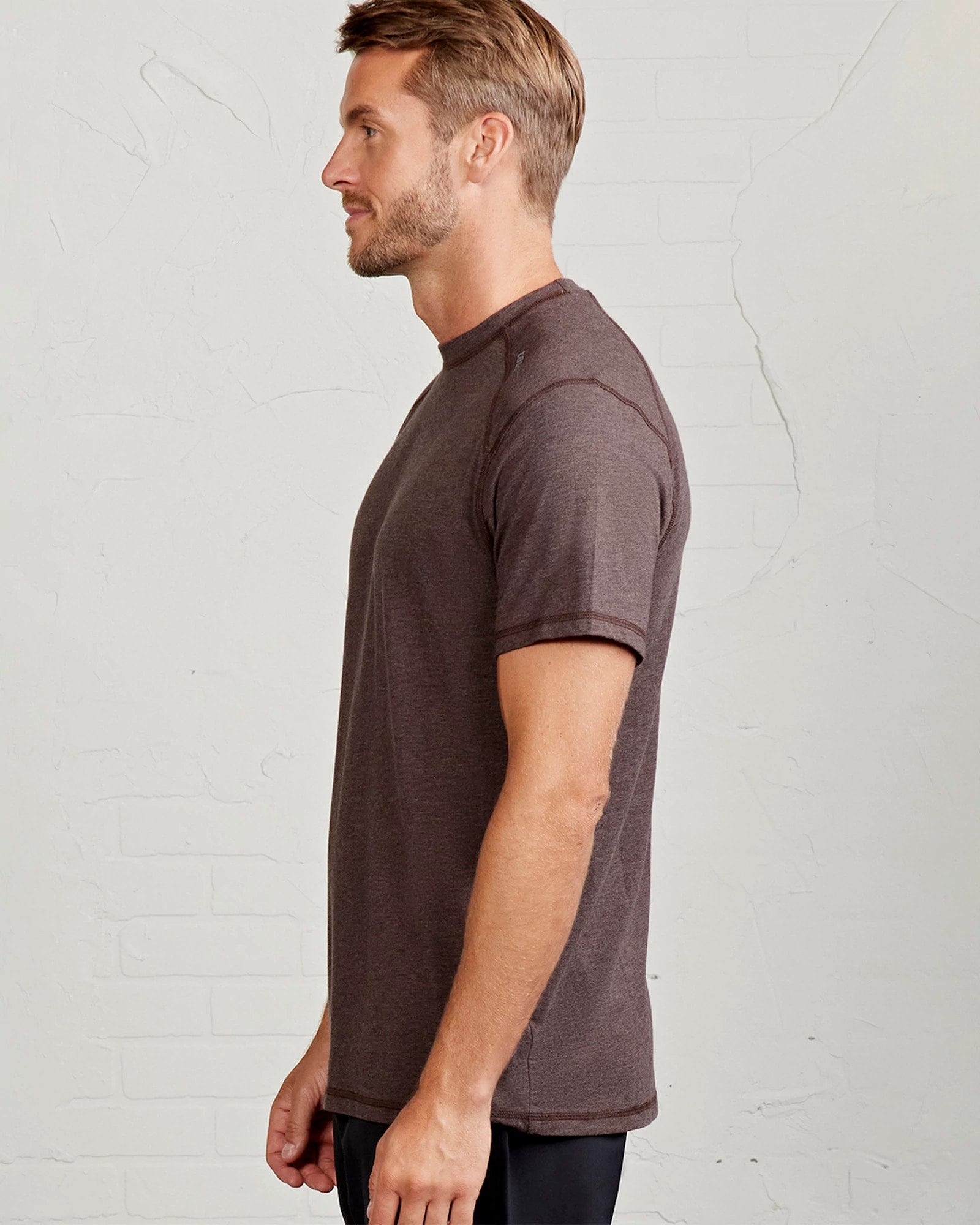 Mocha Heather $|& Tasc Carrollton Tee - Hanger Front