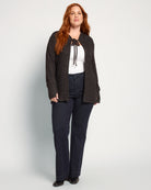 Black $|& Loveappella Hooded Cardigan with Tie Front - UGC On Fig