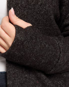 Black $|& Loveappella Hooded Cardigan with Tie Front - SOF Full Front