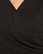 Black $|& Loveappella Sweater Ribbed Knit Cowl Neck - SOF Full Front