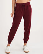 Burgundy $|& Thrive Société Patch Pocket Lounge Jogger - VOF Detail
