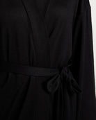 Black $|& Bobeau Sammi Knit Long Sleeve Short Robe - SOF Front
