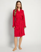 Red $|& Bobeau Pointelle Short Robe - SOF Front