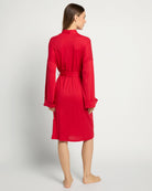 Red $|& Bobeau Pointelle Short Robe - SOF Full Front