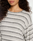 Grey Tonal Stripe $|& Astrologie Printed Clementine High Low Top - SOF Full Front