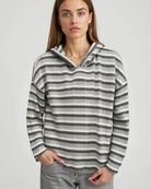 Grey Tonal Stripe $|& Astrologie Printed Teigan Hoodie - VOF Detail