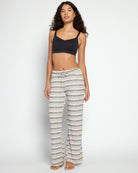 Grey Tonal Stripe $|& Astrologie Wide Leg Draw String Pant - UGC On Fig