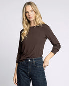 Coffee Bean $|& Thread & Supply Stacy Top - VOF Detail