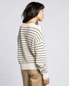 Cream Chocolate $|& Thread & Supply Ely Striped Sweater - Hanger Side