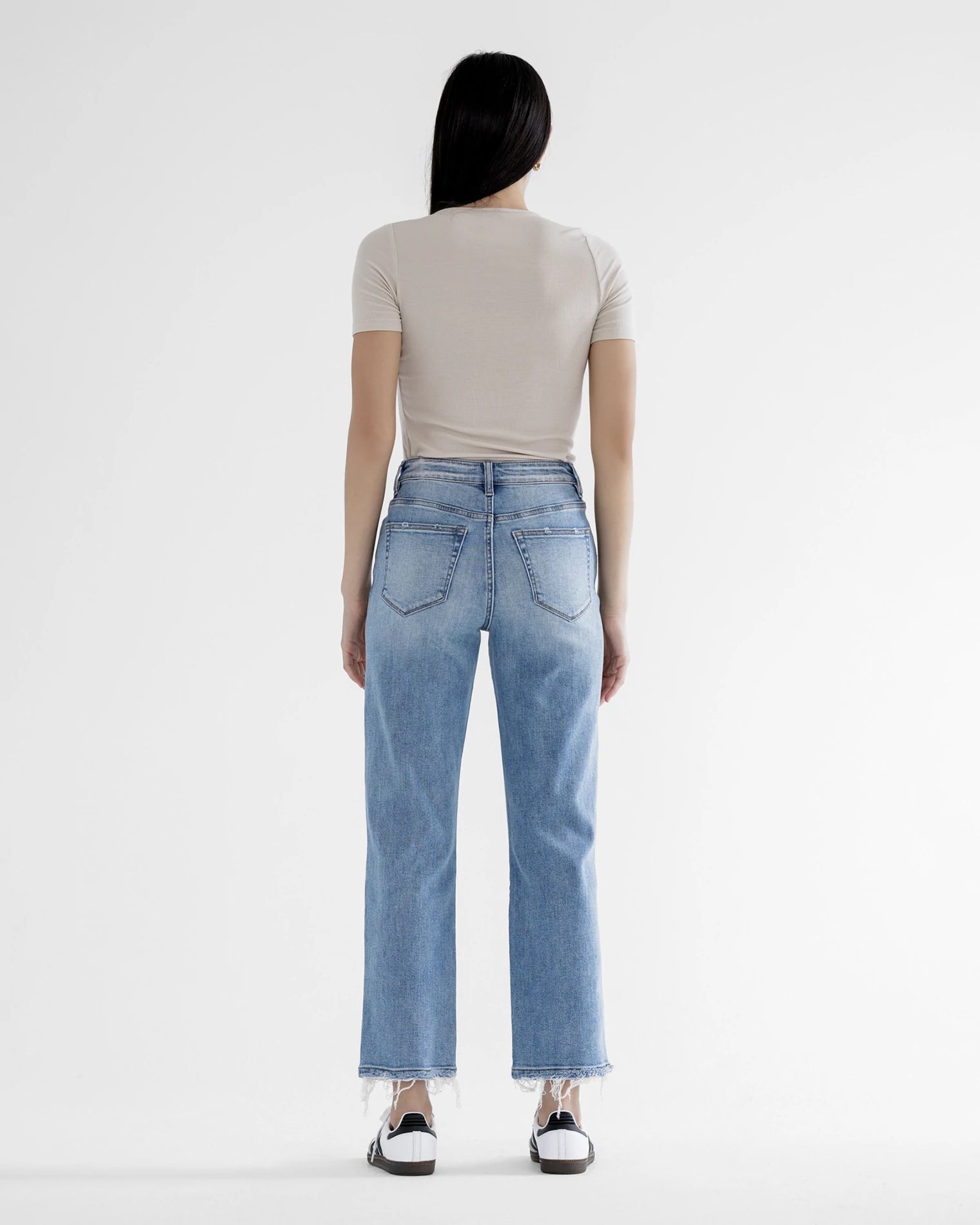 Azul Claro $|& Mica Denim High Rise Straight Leg Jeans - Hanger Side