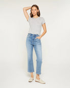 Vintage Ocean Blue $|& Mica Denim Super High Loose Fit Straight Leg Jean - VOF Detail