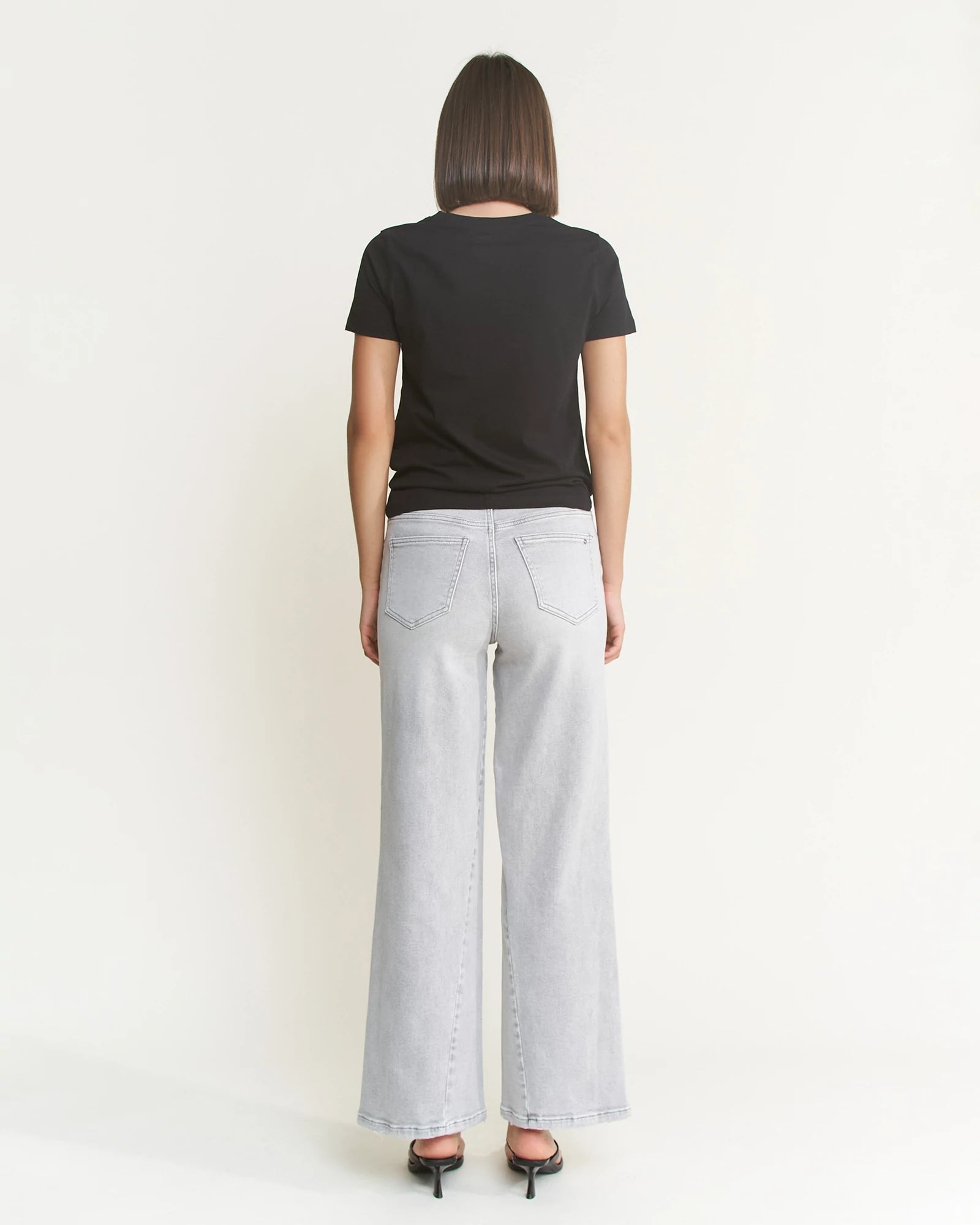 Gray Dolphin $|& Mica Denim High Rise Wide Leg Jeans - Hanger Side