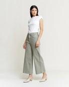 Summer Green $|& Mica Denim Super High Rise Cropped Utility Pant - Hanger Front