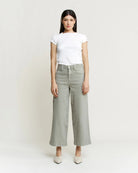 Summer Green $|& Mica Denim Super High Rise Cropped Utility Pant - VOF Detail