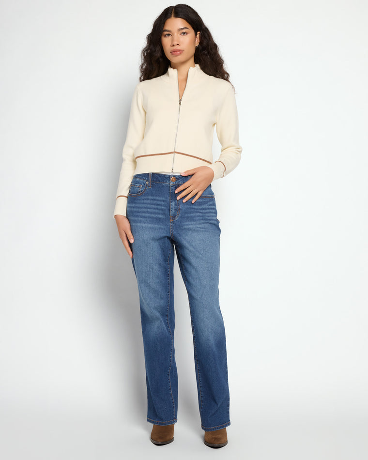 Mock Neck Full Zip Pullover