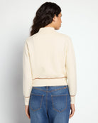 Ivory $|& Theo & Spence Mock Neck Full Zip Pullover - SOF Back