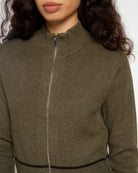Loden $|& Theo & Spence Mock Neck Full Zip Pullover - SOF Full Front