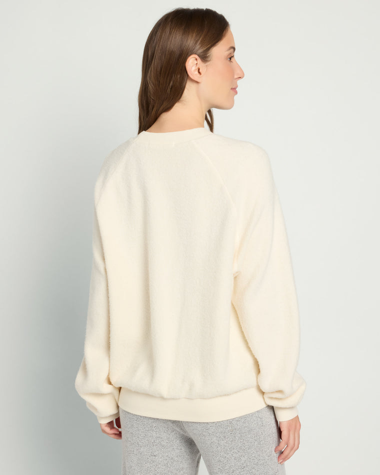 Cream $|& Project Social T Apres Ski Sherpa Sweatshirt - SOF Back
