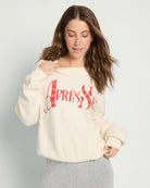 Cream $|& Project Social T Apres Ski Sherpa Sweatshirt - SOF Front