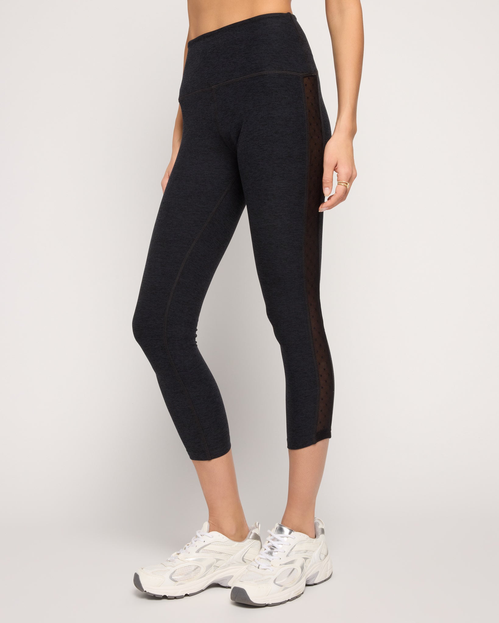 Night Sky Heather $|& Interval FlowHeather Sculpt Half Time Legging - SOF Front