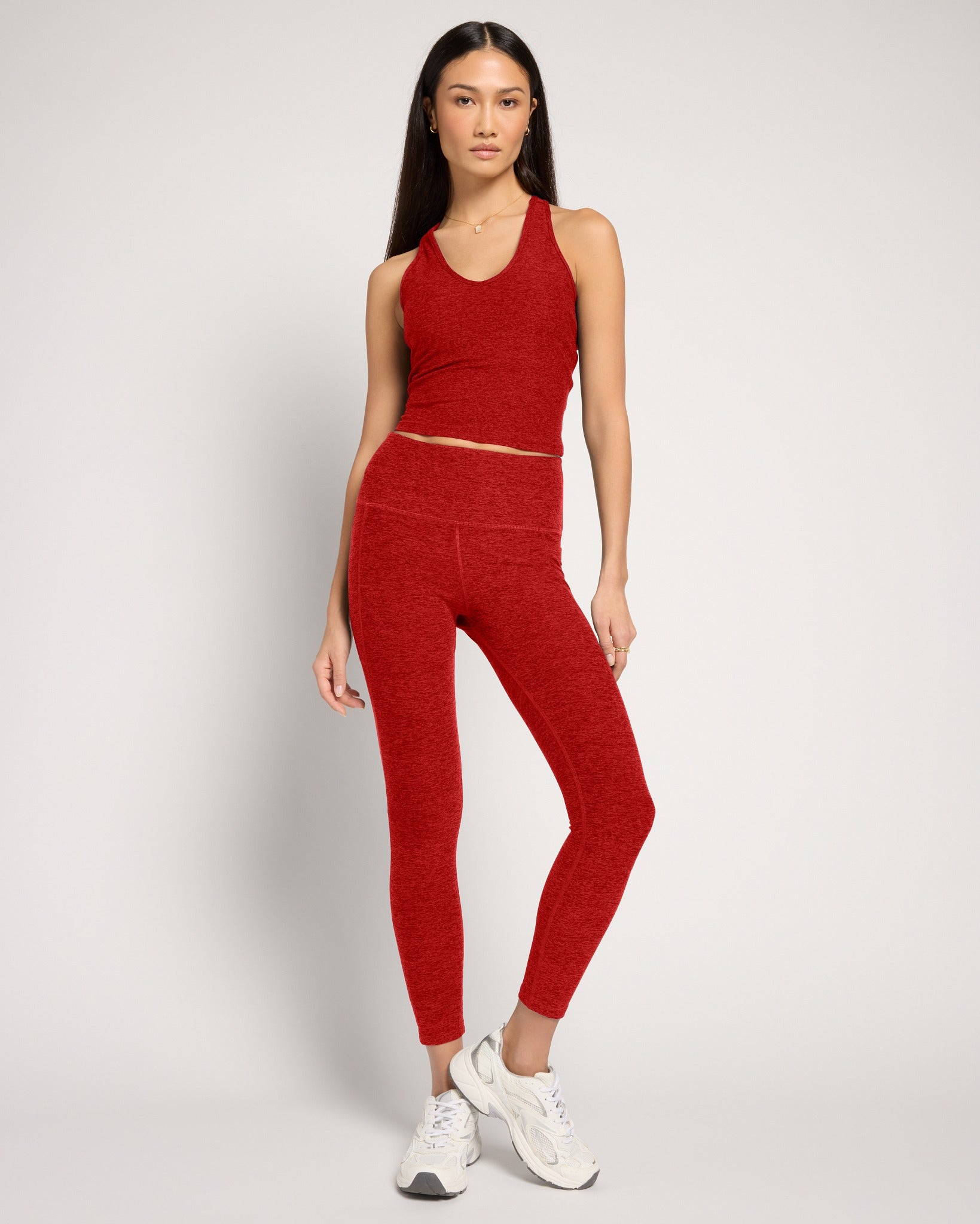 Love Red Heather $|& Interval FlowHeather Sculpt Pocket Legging - UGC On Fig