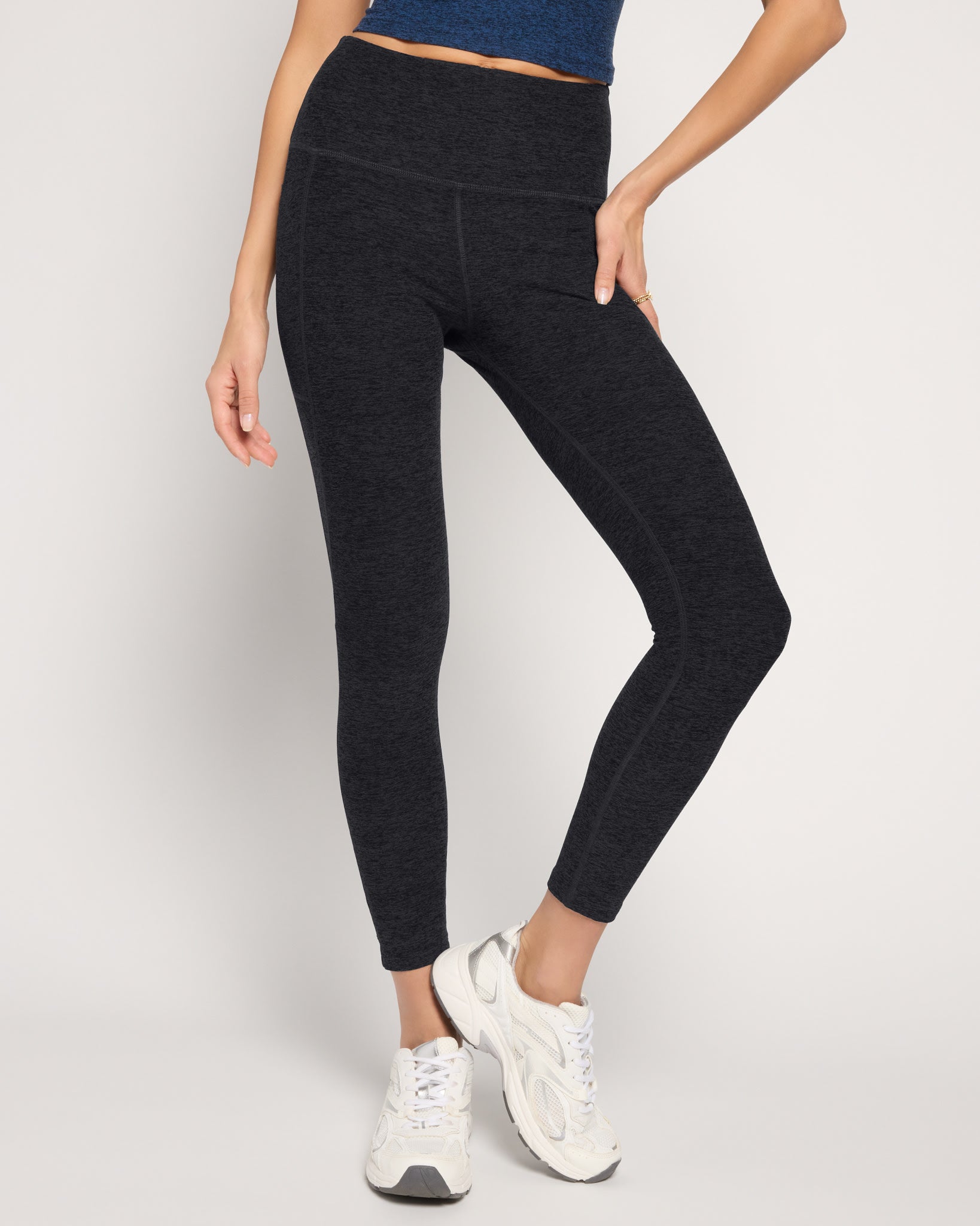 Night Sky Heather $|& Interval FlowHeather Sculpt Pocket Legging - SOF Front