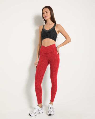 Love Red Heather $|& Interval FlowHeather Sculpt Crossover Leggings - UGC On Fig