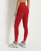 Love Red Heather $|& Interval FlowHeather Sculpt Crossover Leggings - SOF Back