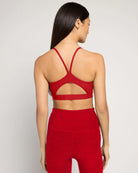 Love Red Heather $|& Interval FlowHeather Sculpt Movement Racer Back Bra - SOF Back