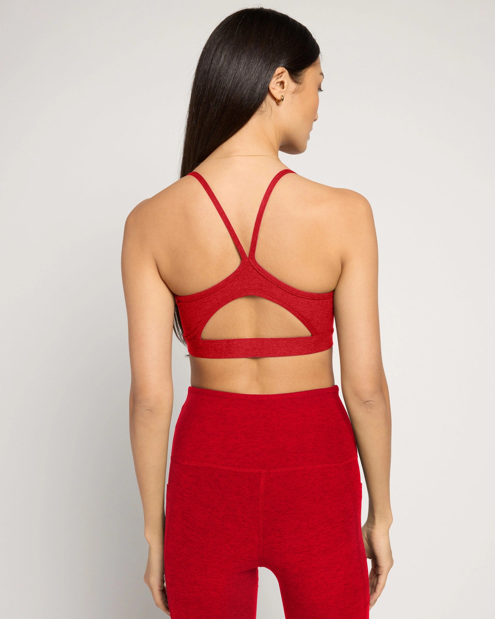 Love Red Heather $|& Interval FlowHeather Sculpt Movement Racer Back Bra - SOF Back