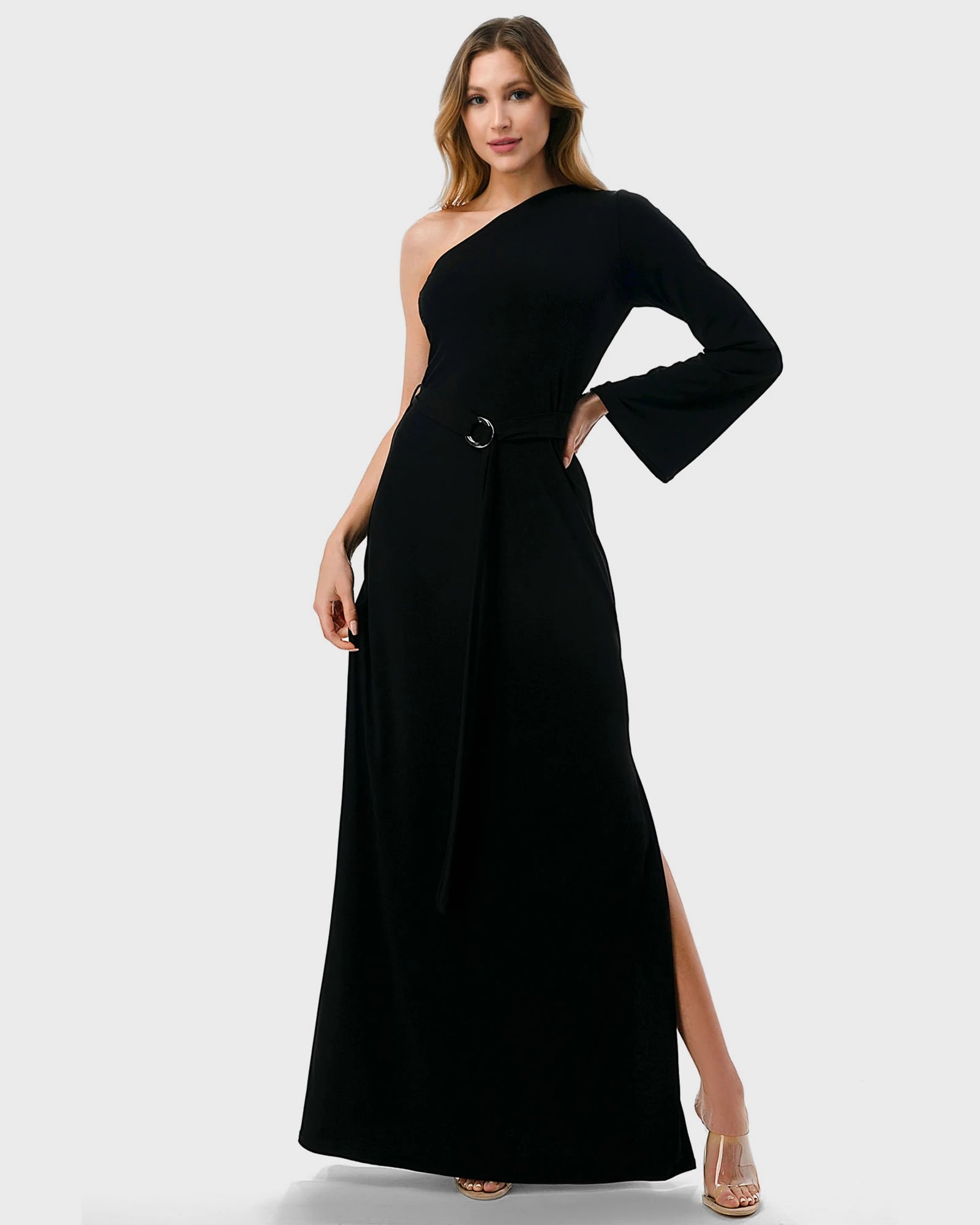 Black $|& Brooklyn Isles One Shoulder Maxi Dress - VOF Detail
