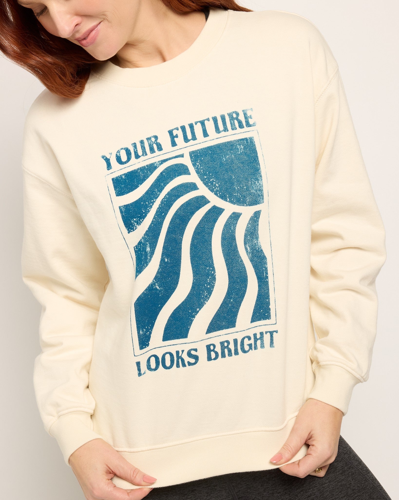 Cream $|& Interval Ivy Sweatshirt: Your Future Looks Bright - SOF Full Front