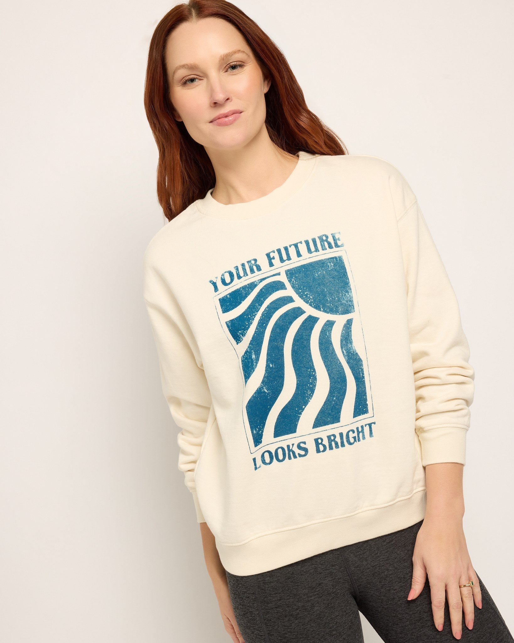 Cream $|& Interval Ivy Sweatshirt: Your Future Looks Bright - SOF Front