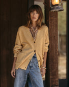 Heather Golden $|& SEAS Callie V-Neck Cardigan - SOF Side