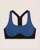 Deep Teal/Black $|& Interval CloudLight Scoreline Colorblocked Bra - Hanger Detail