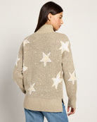 Taupe Star $|& Bobeau Star Mockneck Sweater - SOF Back