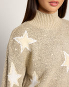 Taupe Star $|& Bobeau Star Mockneck Sweater - SOF Full Front