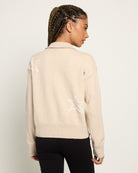 Oatmeal $|& Bobeau Star Zip Up Sweater - SOF Back