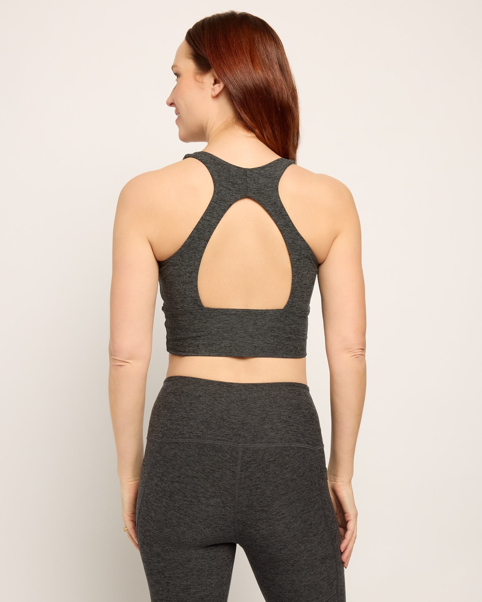 Heather Charcoal $|& Interval FlowHeather Sculpt Enchant Bra - SOF Back