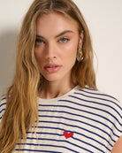 Ivory Mariner Midnight $|& SEAS Poppy Knot Front Tee - SOF Full Front