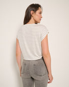 Ivory Grey $|& SEAS Poppy Knot Front Tee - SOF Back