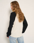 Cream Black $|& SEAS Rookie Raglan Long Sleeve Tee - SOF Back