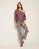 Heather Purple $|& SEAS Mackenzie Off Shoulder Top - UGC On Fig