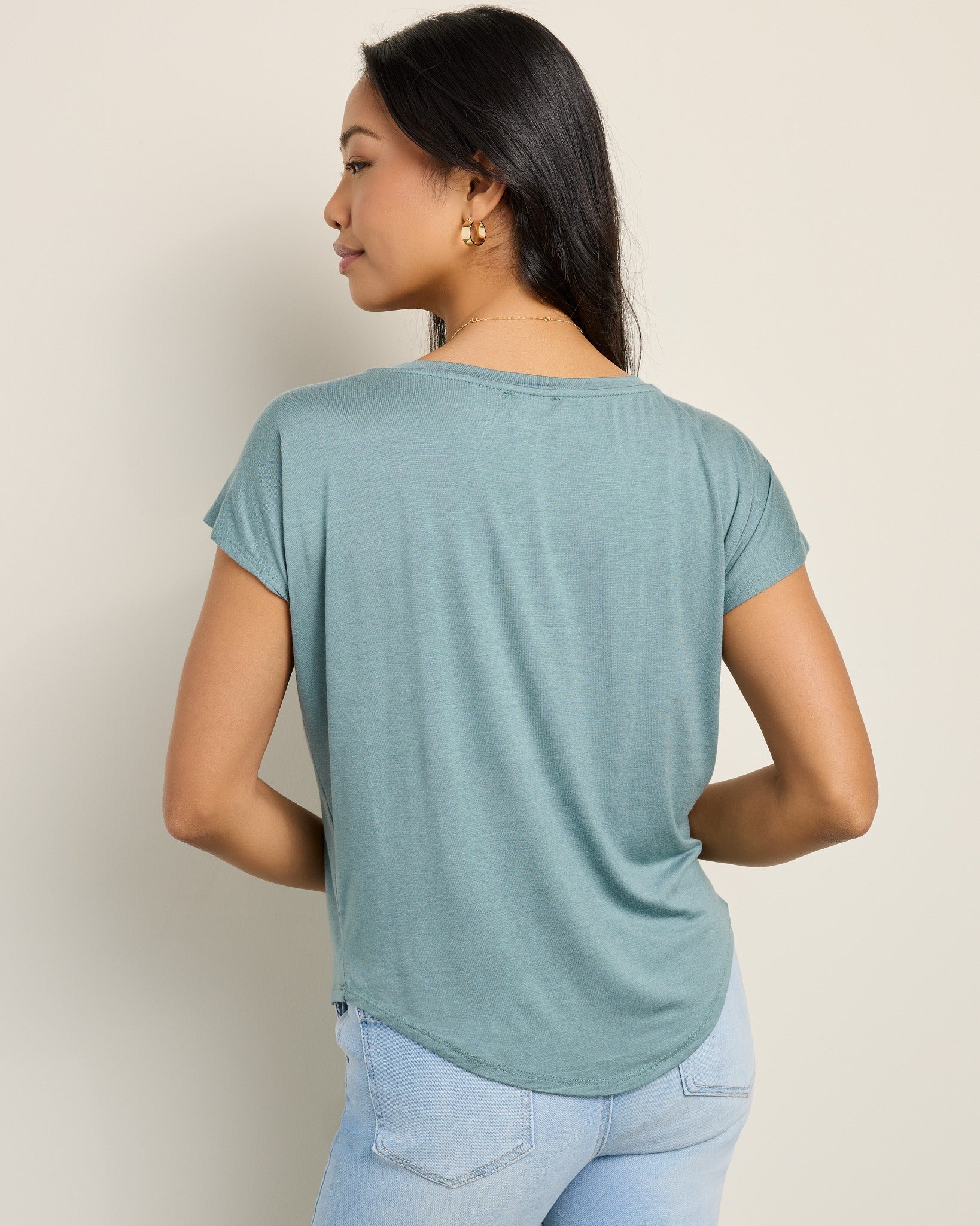 Goblin Blue $|& SEAS Edgewater Off The Shoulder Tee - SOF Back
