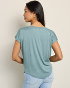 Goblin Blue $|& SEAS Edgewater Off The Shoulder Tee - SOF Back