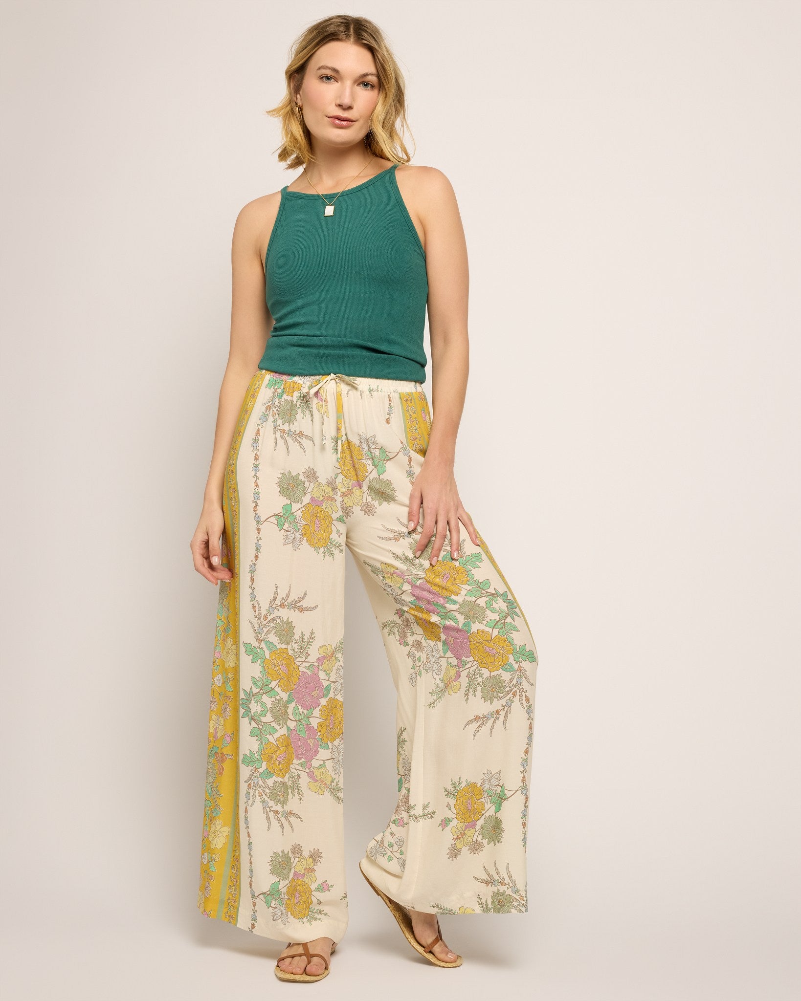 Cream Floral $|& SEAS Zuma Smocked Waist Pant - UGC On Fig
