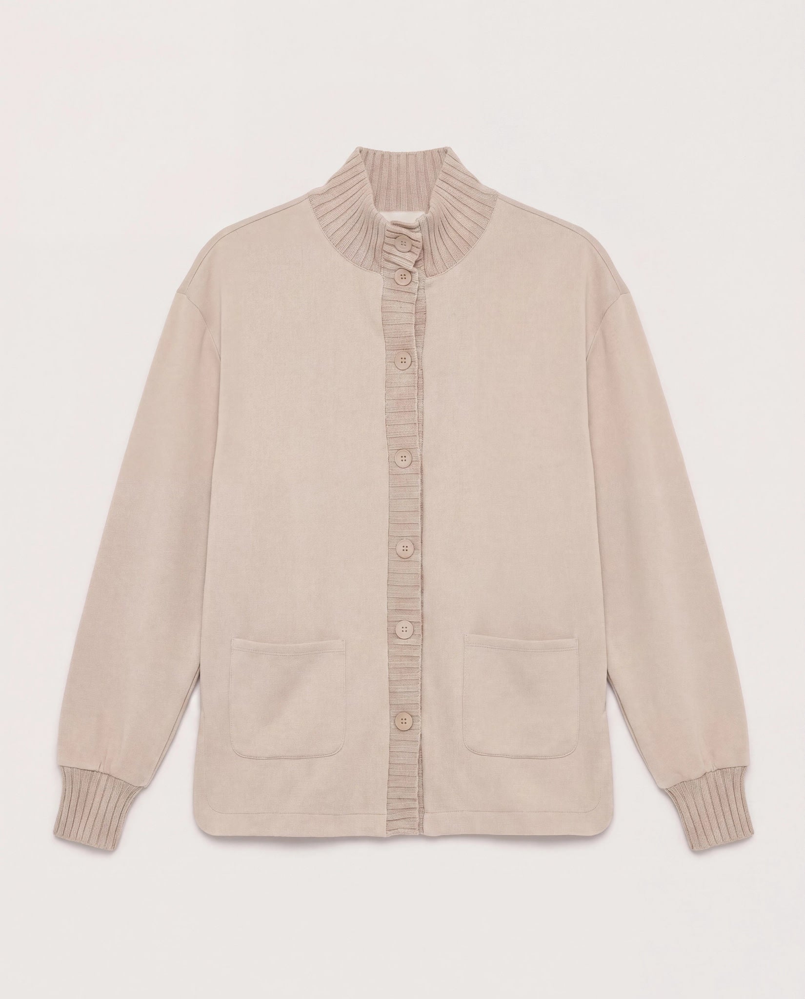 Heather Oatmeal $|& SEAS Abyssal Button Front Jacket - Hanger Detail